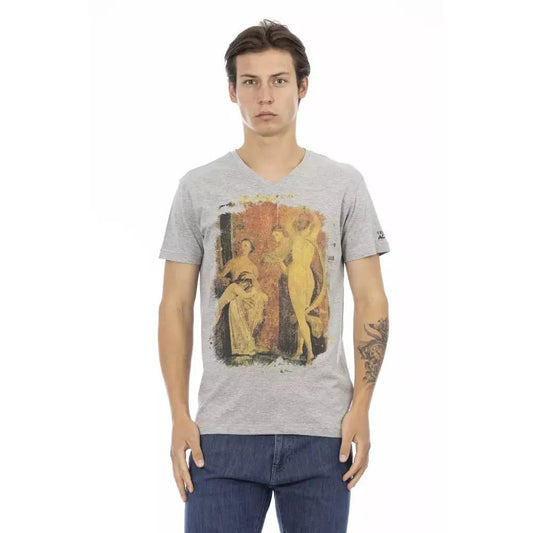 Trussardi Action Gray Cotton Men T-Shirt