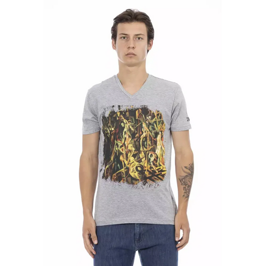Trussardi Action Gray Cotton Men T-Shirt