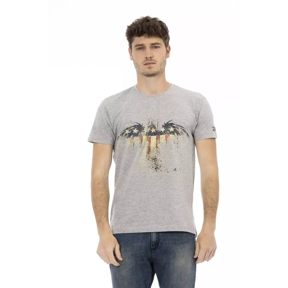 Trussardi Action Gray Cotton Men T-Shirt