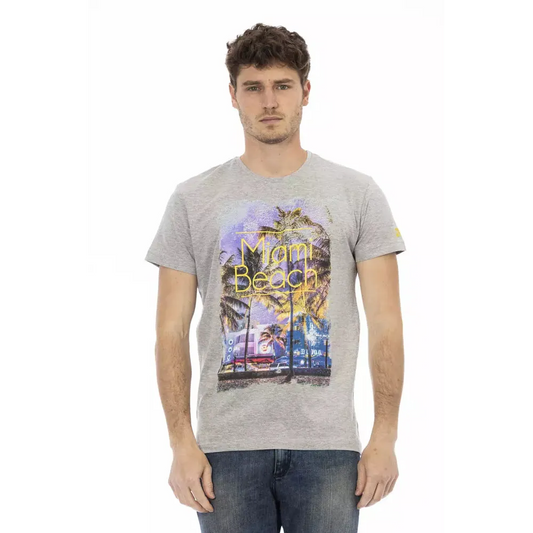 Trussardi Action Gray Cotton Men T-Shirt