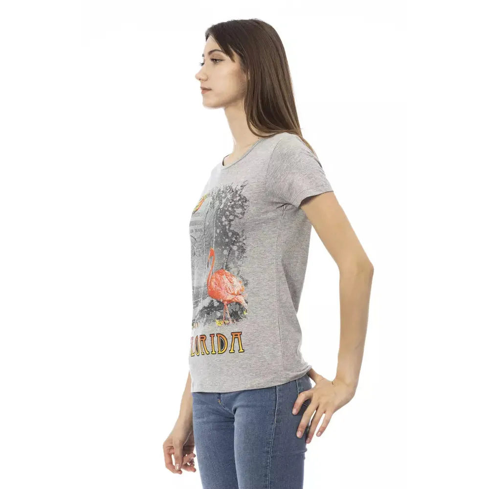 Trussardi Action Gray Cotton Women T-Shirt