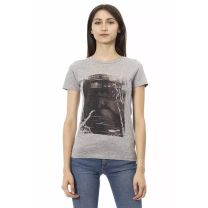 Trussardi Action Gray Cotton Women T-Shirt