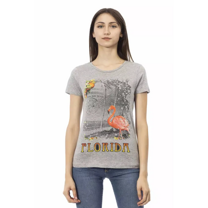 Trussardi Action Gray Cotton Women T-Shirt