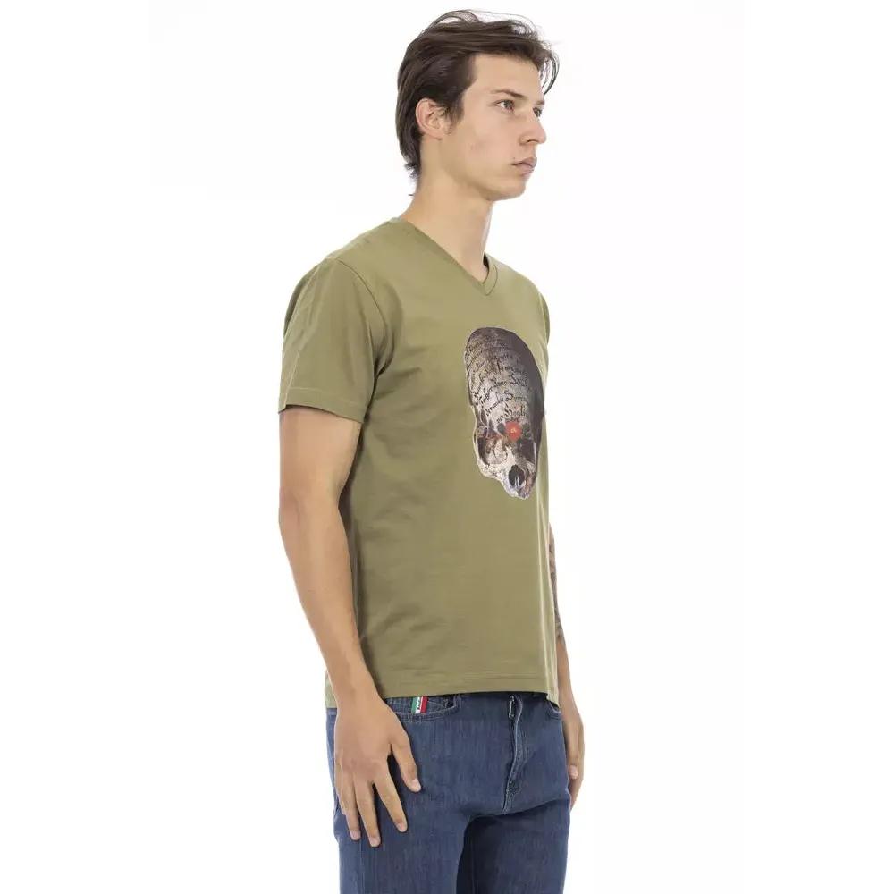 Trussardi Action Green Cotton Men T-Shirt