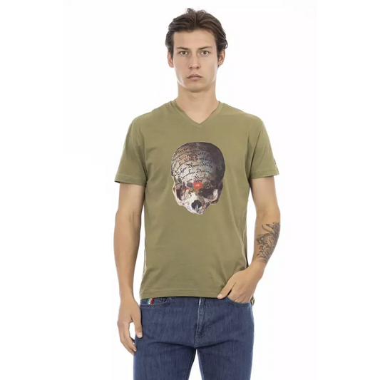 Trussardi Action Green Cotton Men T-Shirt