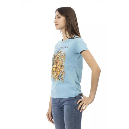 Trussardi Action Light Blue Cotton Women T-Shirt