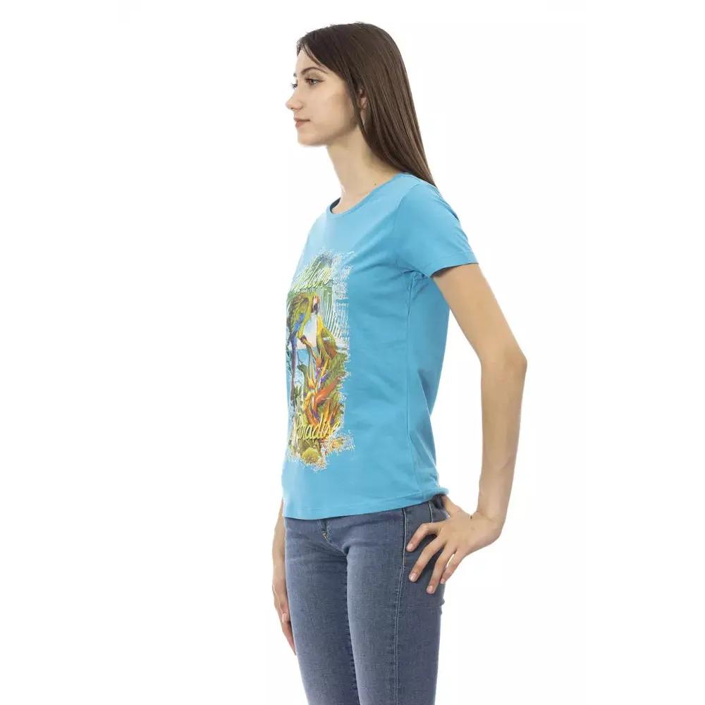 Trussardi Action Light Blue Cotton Women T-Shirt