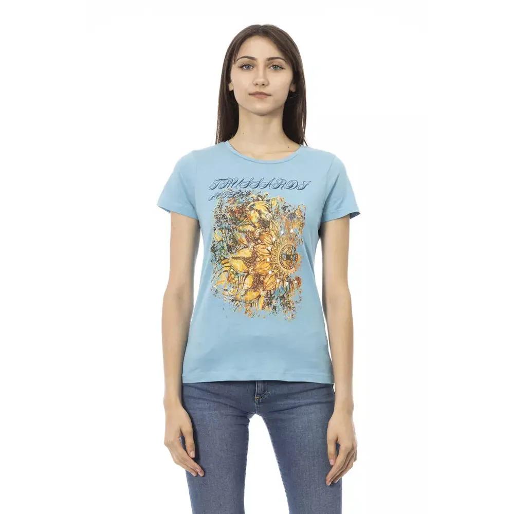 Trussardi Action Light Blue Cotton Women T-Shirt
