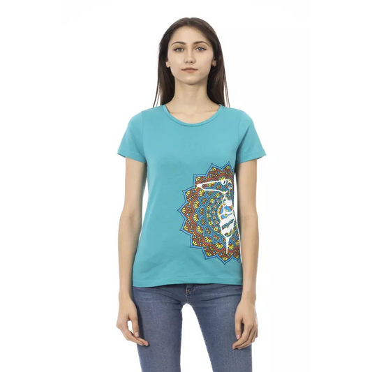 Trussardi Action Light Blue Cotton Women T-Shirt