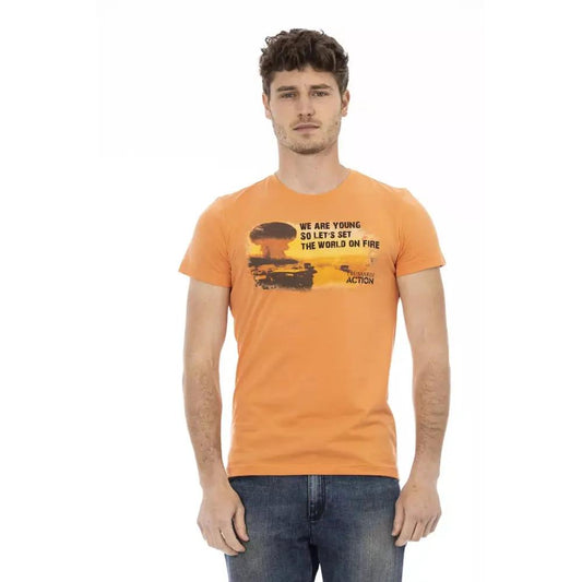 Trussardi Action Orange Cotton Men T-Shirt