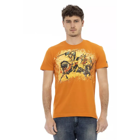 Trussardi Action "Orange Cotton Men T-Shirt"