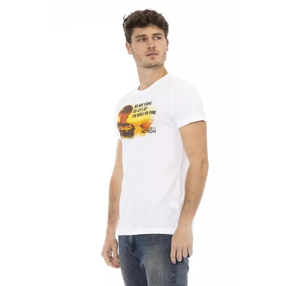 Trussardi Action White Cotton Men T-Shirt