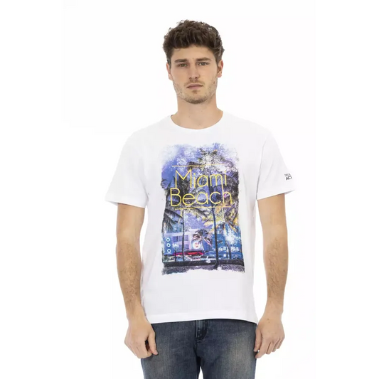 Trussardi Action White Cotton Men T-Shirt