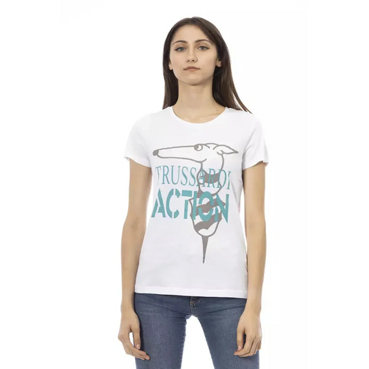 Trussardi Action White Cotton Tops & T-Shirt
