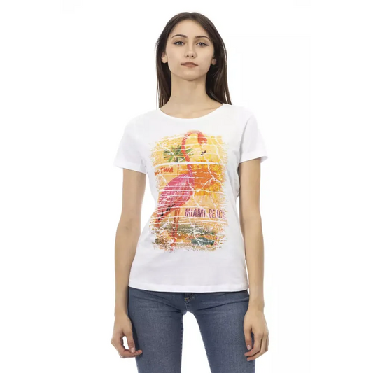 Trussardi Action White Cotton Tops & T-Shirt