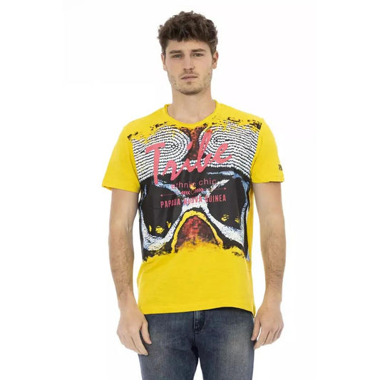Trussardi Action Yellow Cotton Men T-Shirt