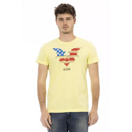 Trussardi Action Yellow Cotton Men T-Shirt
