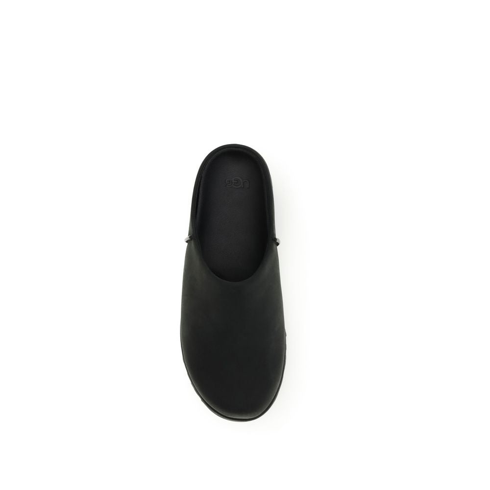 UGG Black Calf Leather Bos Taurus Mules