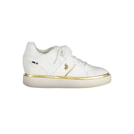 U.S. POLO ASSN. White Polyester Women Sneakers