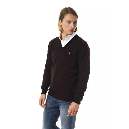 Uominitaliani Brown Merino Wool Men Sweater