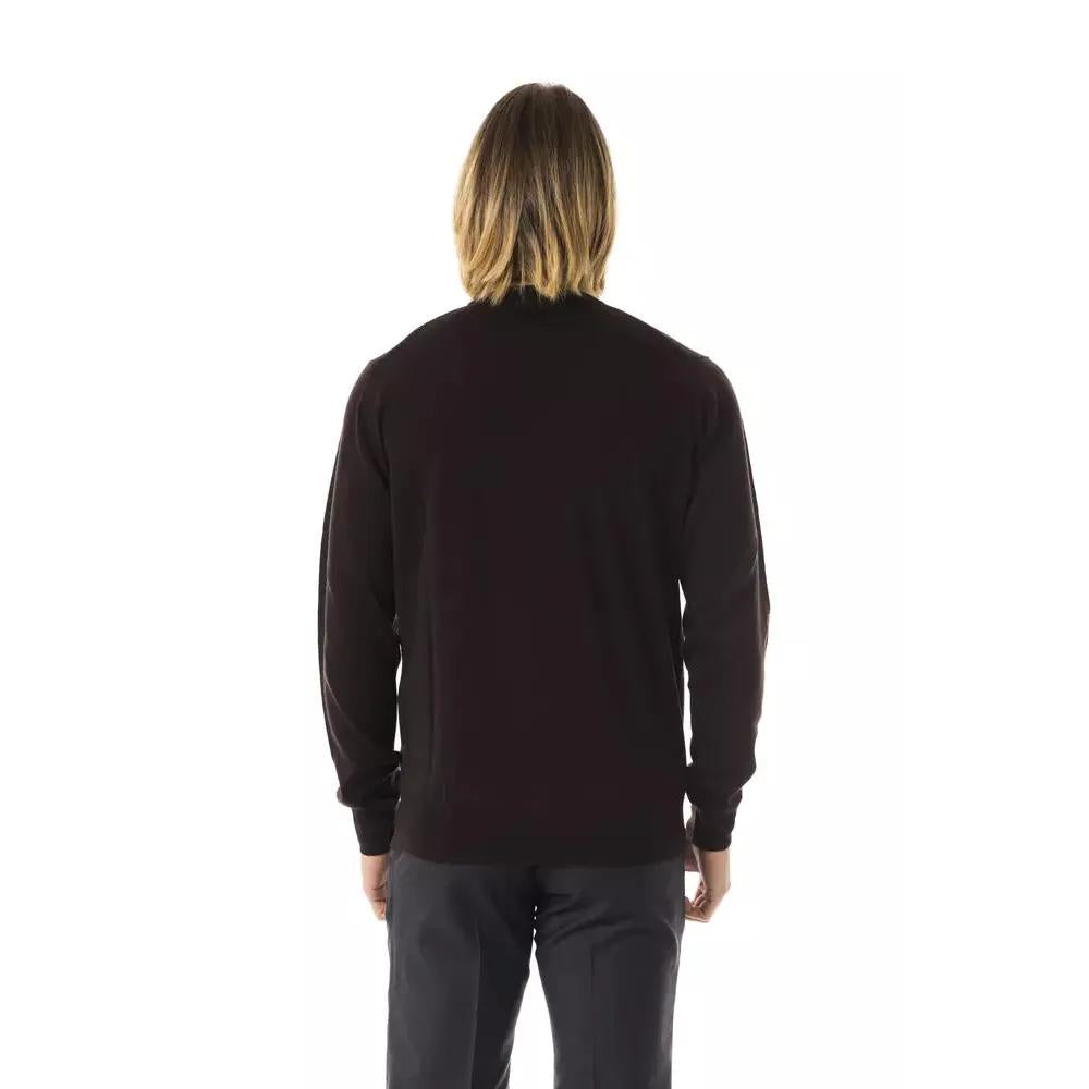 Uominitaliani Brown Merino Wool Men Sweater