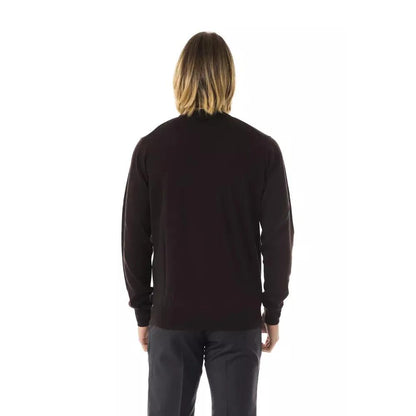 Uominitaliani Brown Merino Wool Men Sweater
