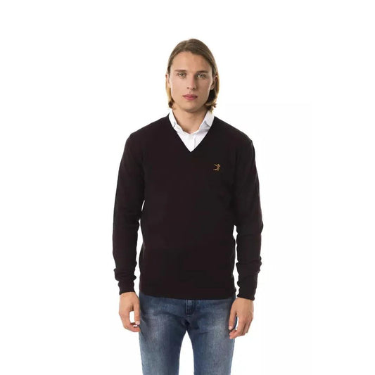 Uominitaliani Brown Merino Wool Men Sweater