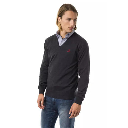 Uominitaliani Gray Merino Wool Men Sweater