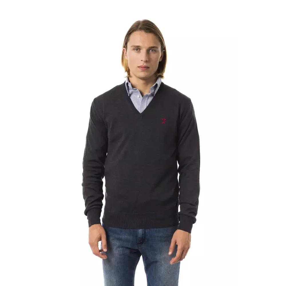 Uominitaliani Gray Merino Wool Men Sweater