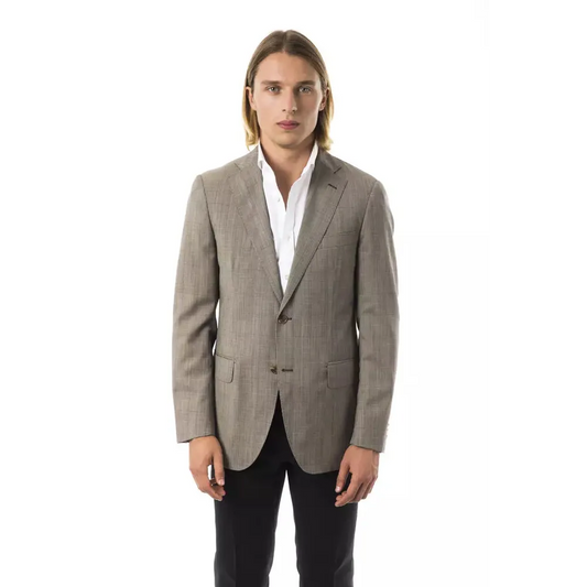 Uominitaliani Gray Wool Mens Blazer