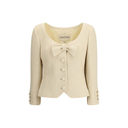 Valentino Short Jacket in Plain Wool Tweed