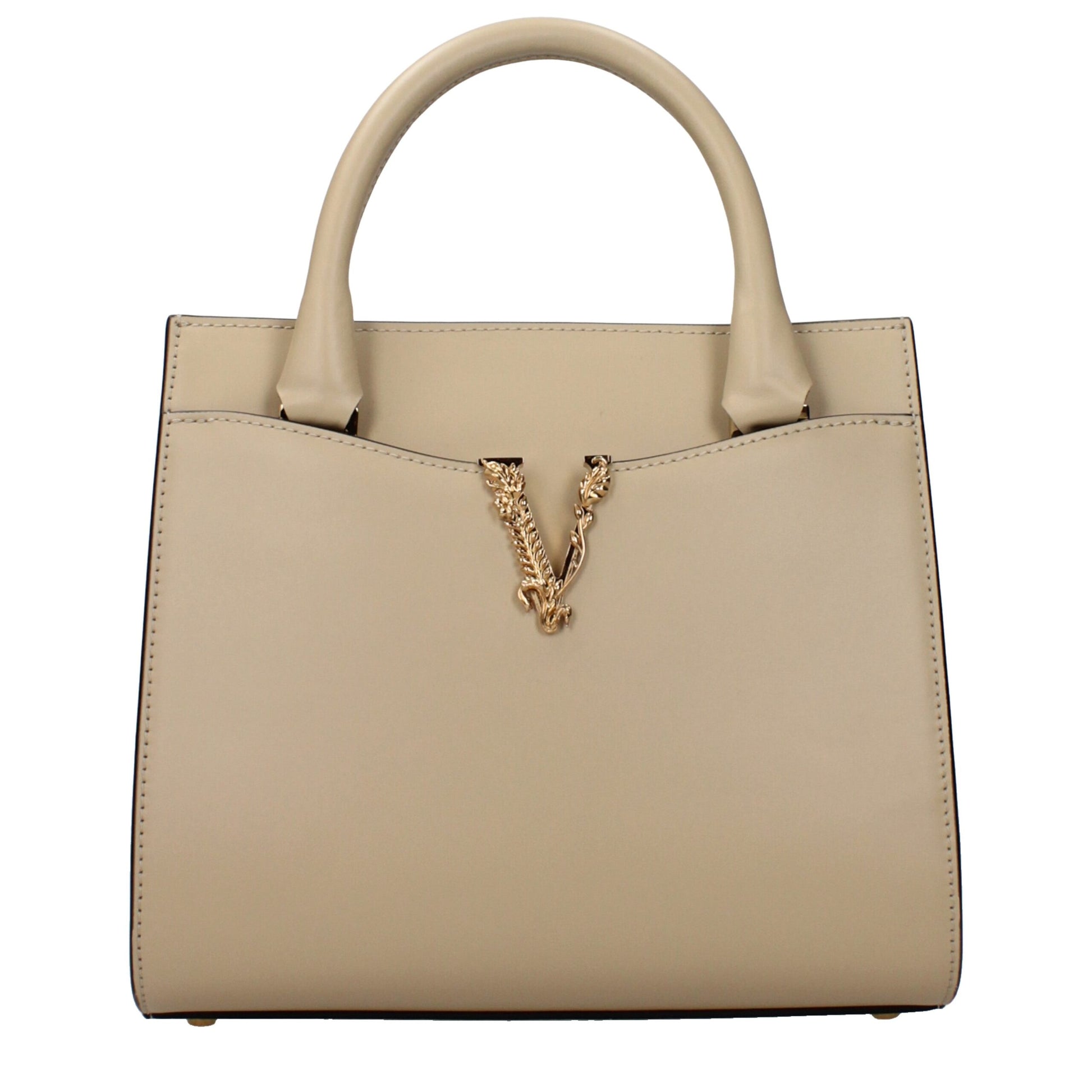 Versace Beige Leather Handbag