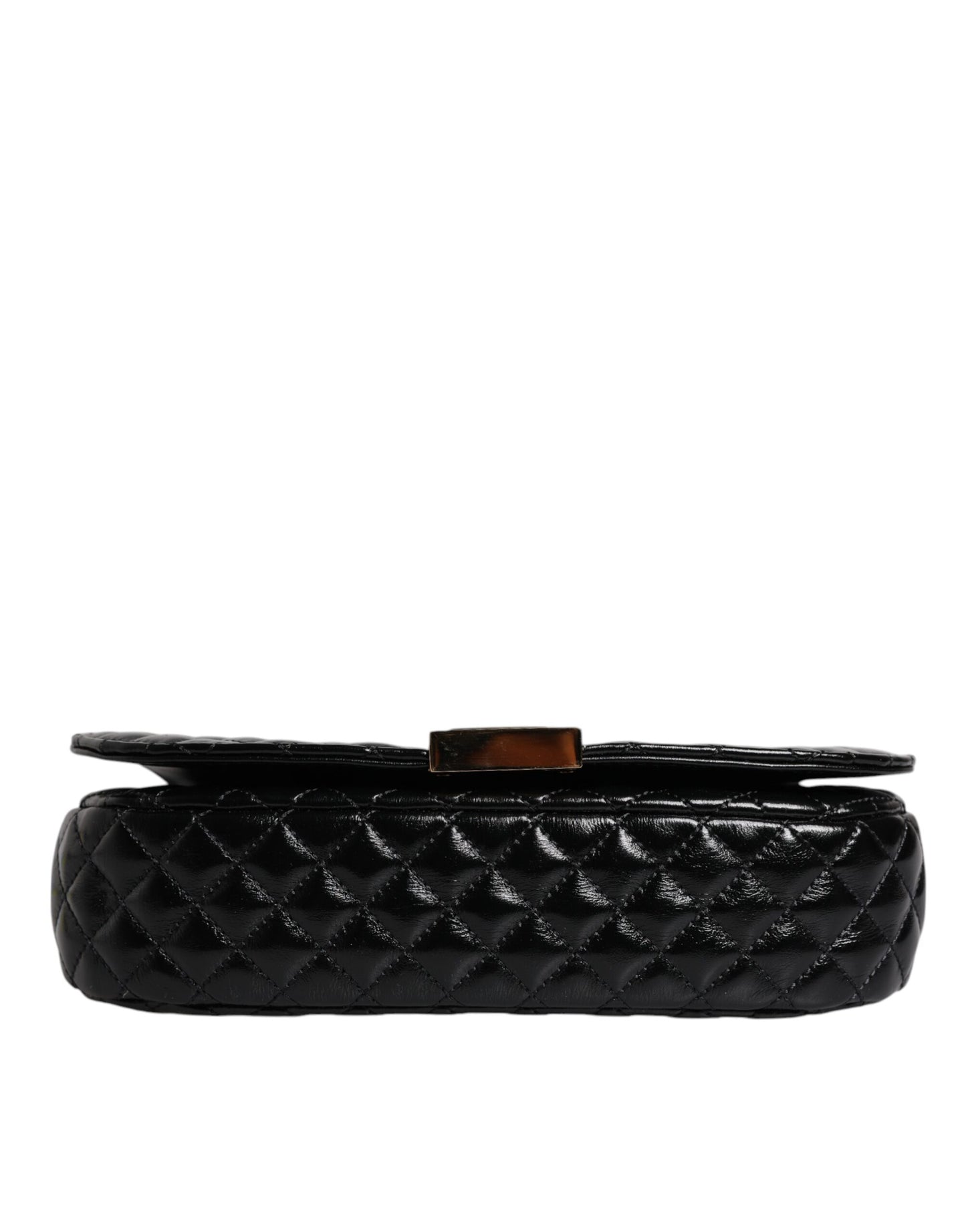 Versace Black Calf Leather Quilted Shoulder Strap Bag