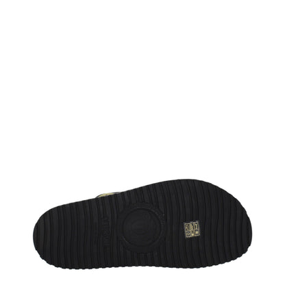 Versace Black Fabric Slippers Sandals