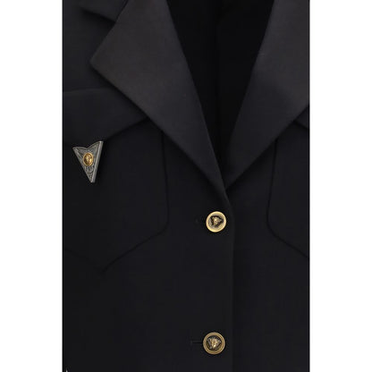 Versace Black Wool Oves Aries Blazer
