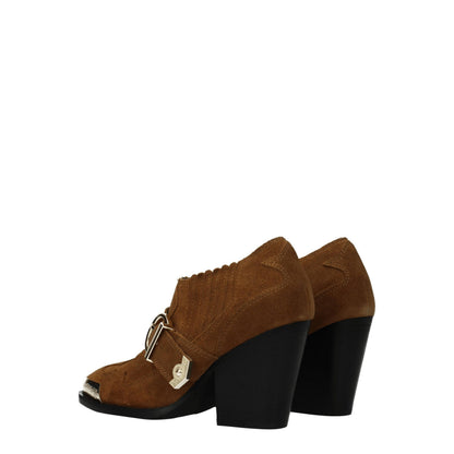 Versace Jeans Brown Leather Ankle Boots