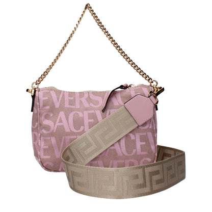 Versace Pink Fabric Handbags