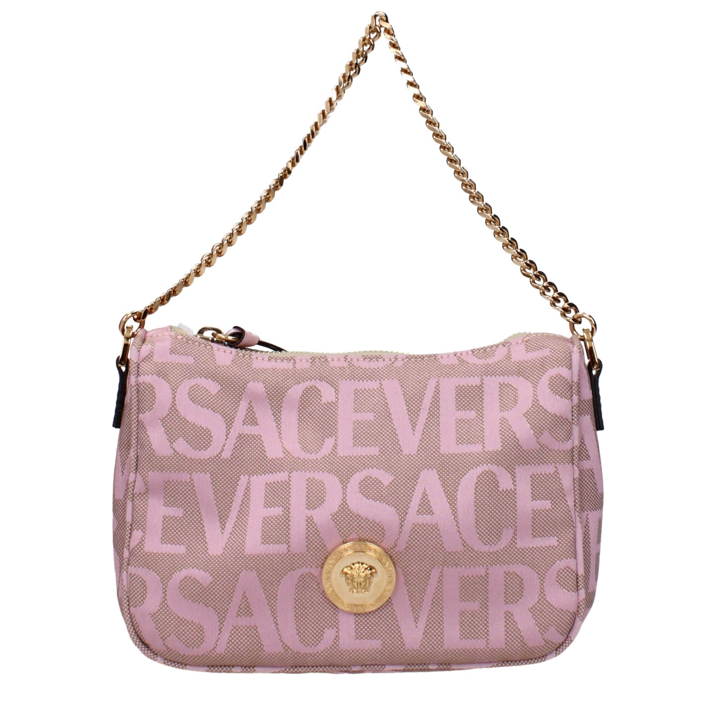 Versace Pink Fabric Handbags