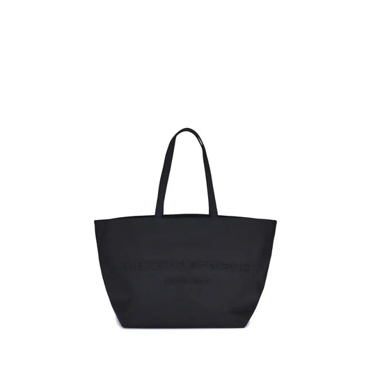 Sort Alexander Wang Punch tote taske i sort canvas med korte håndtag og subtil præget branding