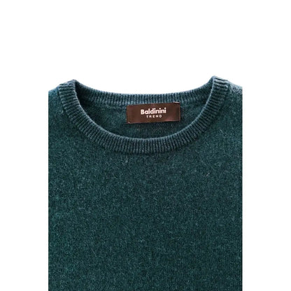 Baldinini Trend mørkegrøn cashmere sweater med ribkrave og 100% originale brands