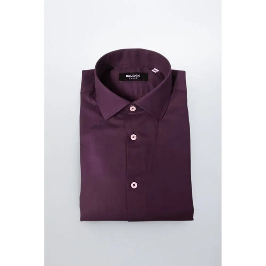 Baldinini Trend Purple Cotton Men Shirt