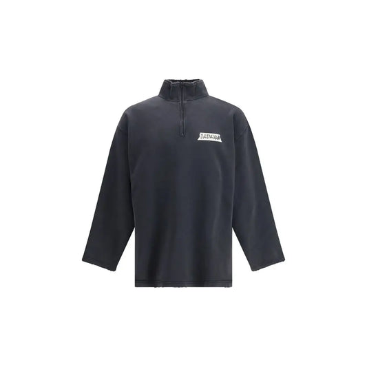Balenciaga sort bomuldssweatshirt med hvid logo – spar 30-70% på mode