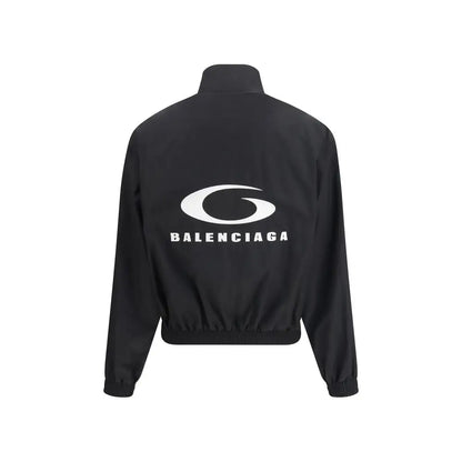 Balenciaga sort bomuldssweatshirt i sort med hvidt logo på ryggen