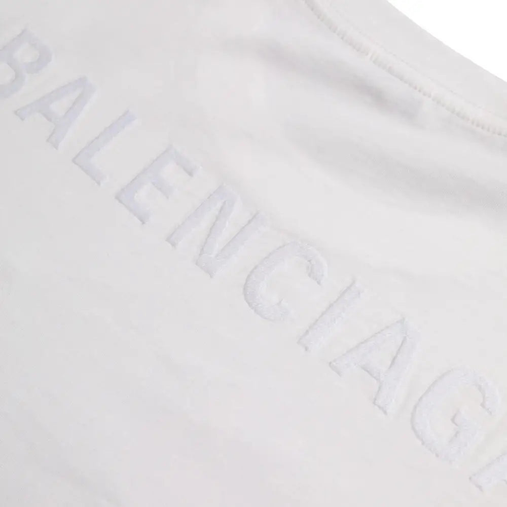 Balenciaga White Cotton Crew Neck Short Sleeves T-shirt