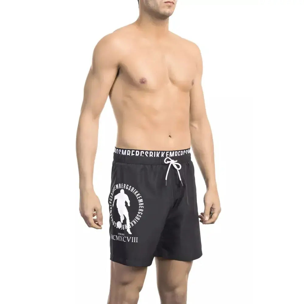 Bikkembergs Black Polyester Men Swim Short