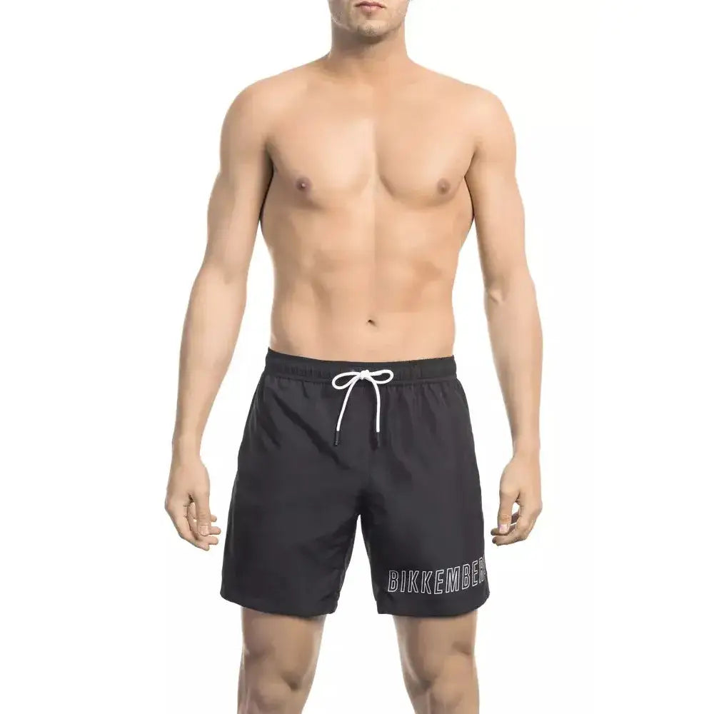 Bikkembergs Black Polyester Men Swim Short