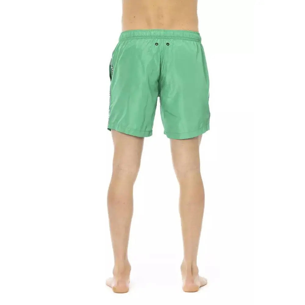 Bikkembergs Green Polyester Men Swim Short