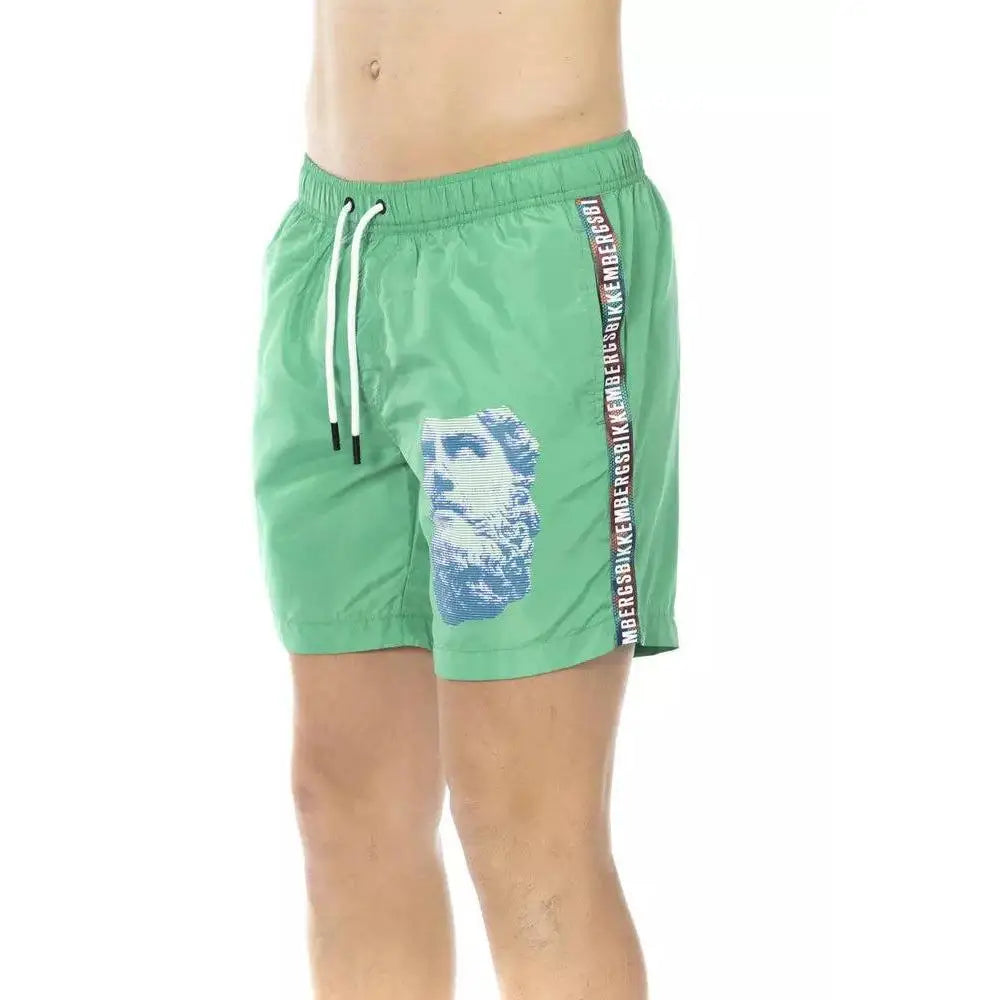 Bikkembergs Green Polyester Men Swim Short