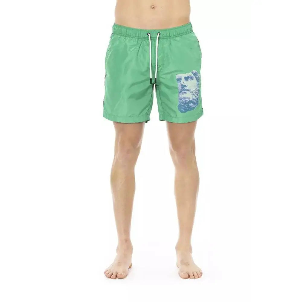 Bikkembergs Green Polyester Men Swim Short