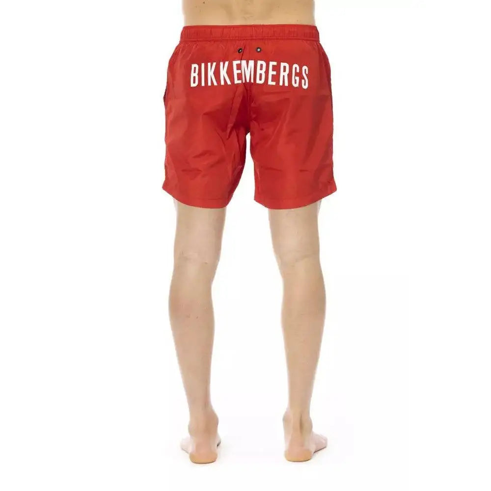 Bikkembergs Red Polyester Men Swim Short
